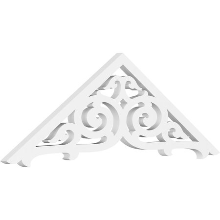 EKENA MILLWORK Pitch Athens Architectural Grade PVC Gable Pediment, 36"W x 12"H x 1"P (8/12) GPP036X012X100ATH